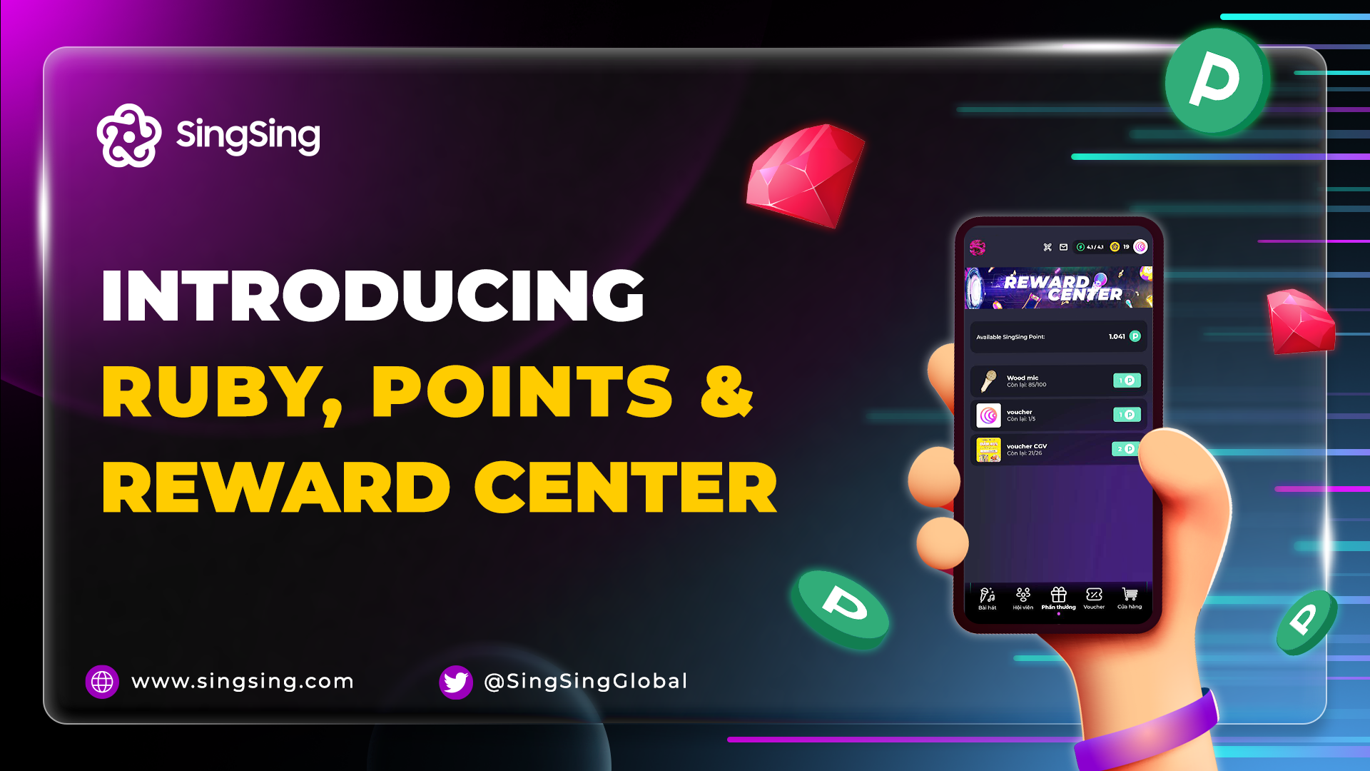 Introducing Ruby, Points, and the Reward Center for a better Singsing experience. 